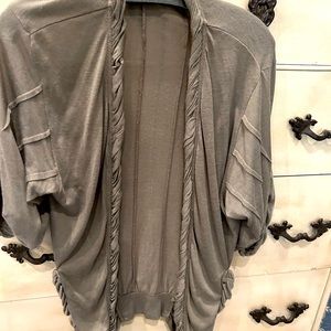 TCEC lightweight open sweater in taupe. Size Small.